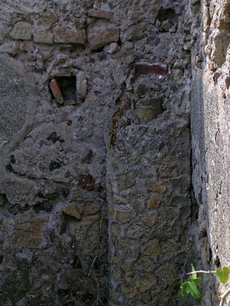 V.27, Herculaneum. May 2005. South-west corner of rear room, with down-pipe from upper floor. 
Photo courtesy of Nicolas Monteix.